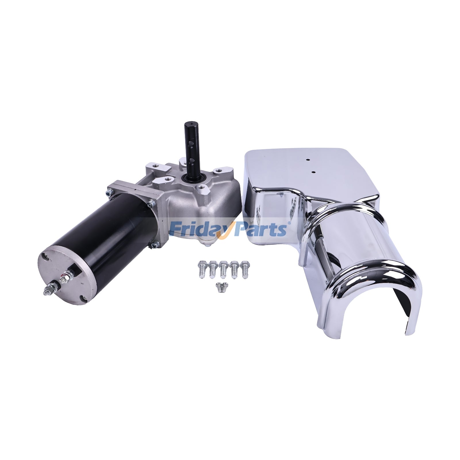 12V 1.2 HP 40 RPM 90:1 900 Watt Dump Truck Roll Tarp Motor with Chrome Cover Replacement for Buyers 5543895