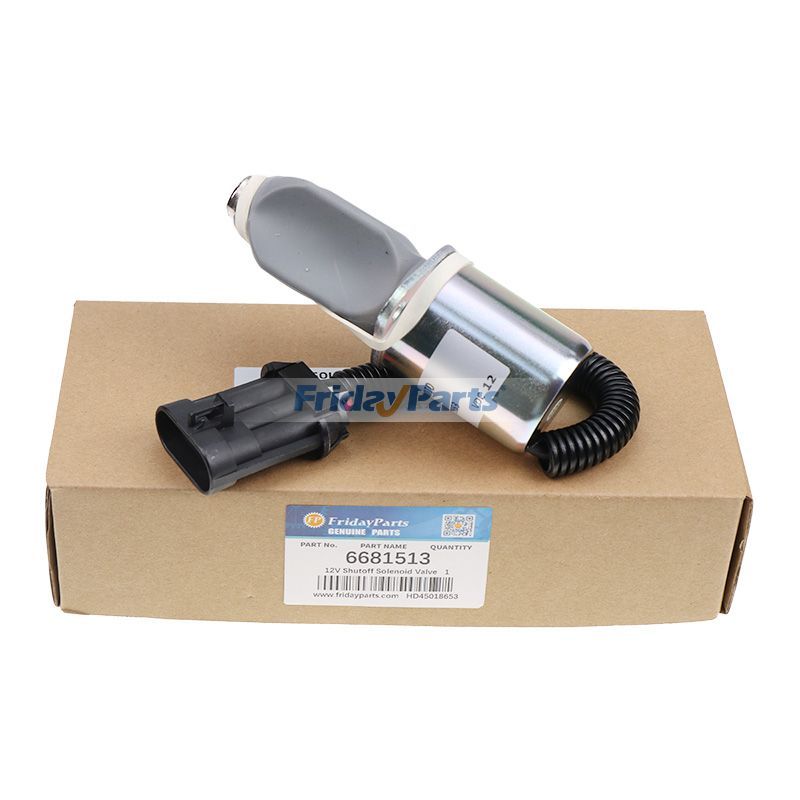 12V Shutoff Solenoid Valve 6681513 for Bobcat 325 328 331 334 337 341 5600 751 753 763 773 7753 S150 S160 S175 S185 T190