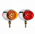 1 Pair Amber Red 17 LED Dual Revolution Watermelon Light for Freightliner Kenworth Peterbilt Semi Truck