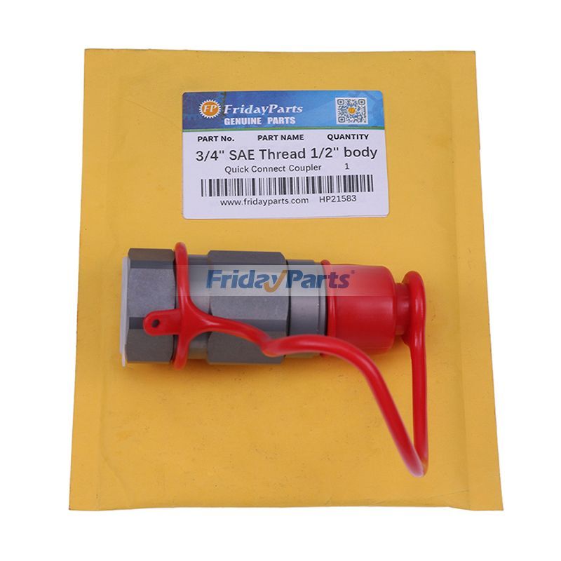 3/4" SAE Thread 1/2 Body Male Flat Faced Quick Coupler 7246777 7010842 6674688 6667808 for Bobcat Excavator 319 320 331 334 335 E08 E10 E16 E32 E60 E85