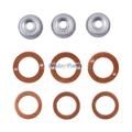 3 Cylinder Injector Seal Kit with Heat Shield for Carrier Engine CT2.29 CT3.44 CT2-29-TV CT3-44-TV Transicold Refrigeration Unit Supra 422 444 450 522 544 550 722 744 750 822 844 850