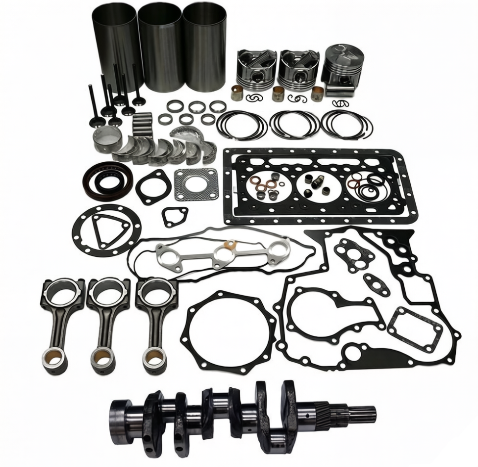 D905 Engine Standard Overhaul Rebuild Kit and 3 Pieces Connecting Rod with Crankshaft for Kubota KH41 KH51 KH61 B1600 BX23D BX25 GB15