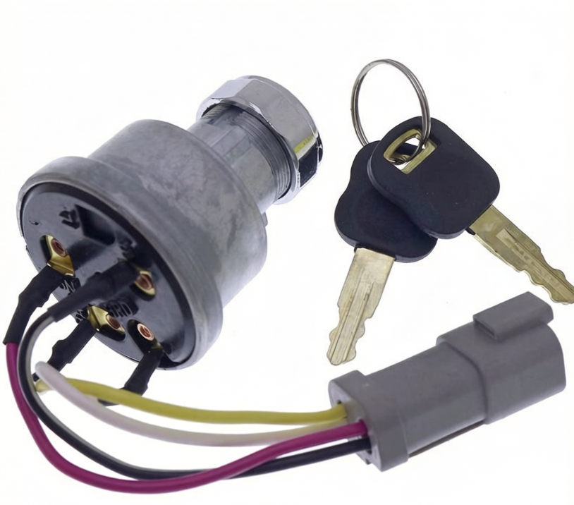 Ignition Switch with 2 Keys 467-8535 for Caterpillar CAT Engine 3406E 3412E Loader 906H 906H2 906K 906M 907H 907H2 907K 415 416 416F2