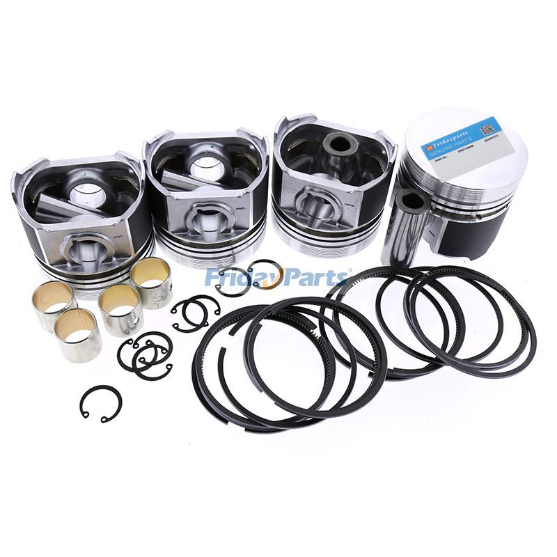 4 Pieces Piston With Ring for Kubota Engine V2403 V2403-DI Tractor L4350DT L4400DT L4740 L5240 Bobcat Excavator 331E 334 335