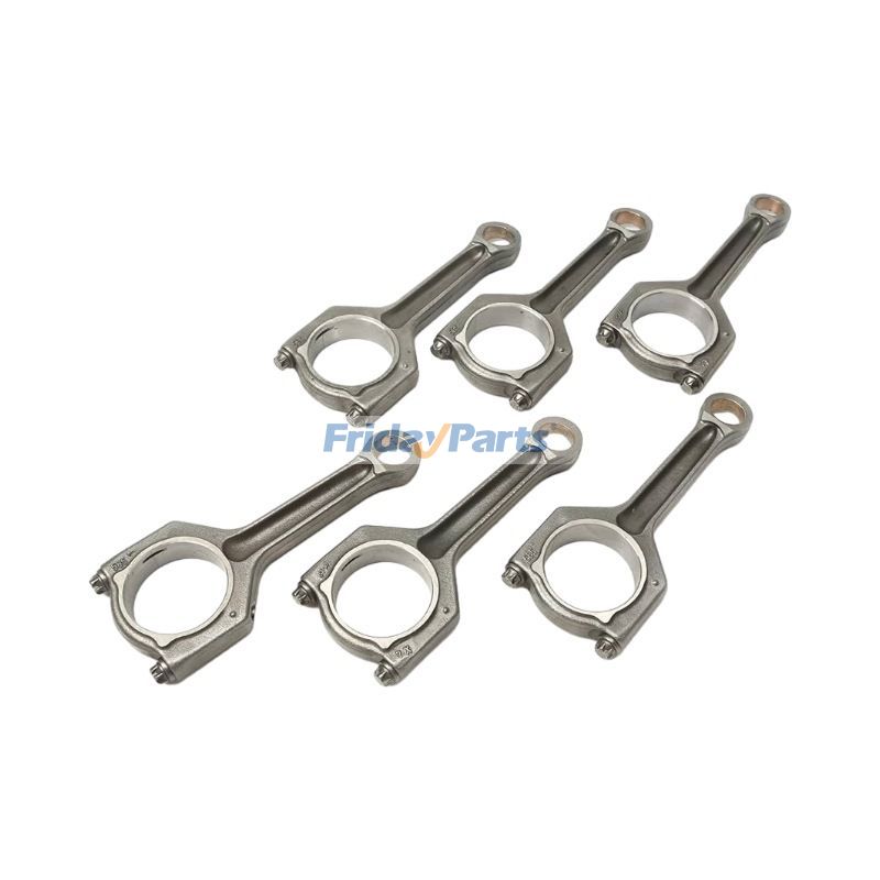 6 Pieces Connecting Rod 11247589540 for BMW Engine N52B30 Vehicle E81 E70 E90 E60 128i X1 3.0L L6 2005-2015