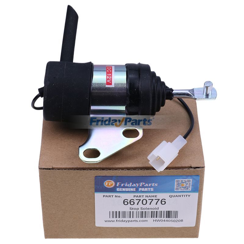 12V Fuel Stop Solenoid 6670776 for Kubota D722 D902 Bobcat 316 319 320 321 E08 E10 E14 E16 MT50 MT52 MT55 MT85 453 463