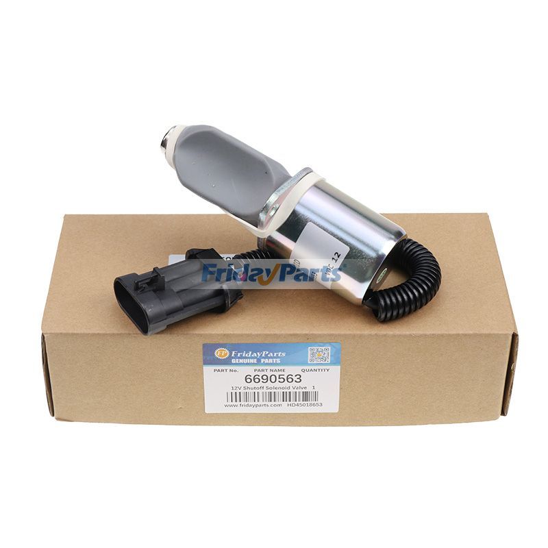 12V Shutoff Solenoid 6690563 for Bobcat Excavator 325 328 331 334 Loader S300 S220 S185 S160 S150 S130 S150 450 453 751 753 763 7753 T190