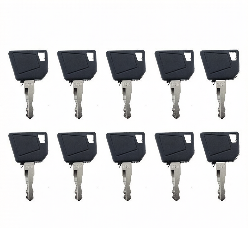 10 Pcs Ignition Keys 14607 for JCB Bobcat Bomag Caterpillar Dynapac Ford Gehl Hamm Hang Moxy New Holland Rayco Skytrak Terex