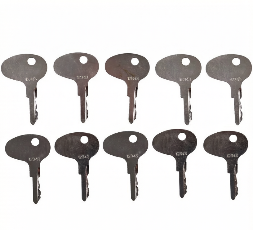 10 Pieces Ignition Key 123243 12343 for Caterpillar CAT Mitsubishi International Kubota Kumiai Toyota Nissan Forklift Hyster Tractor