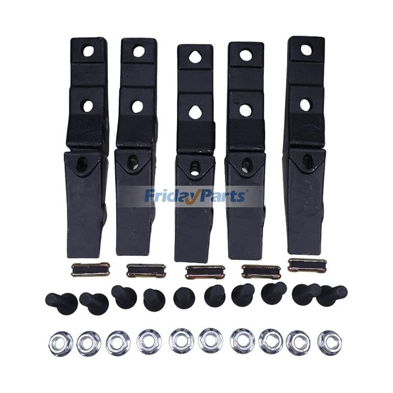 5 Pieces Bolt-On Shanks Teeth & Pins Assembly 6737322 for Many Bobcat Skid Steer Buckets