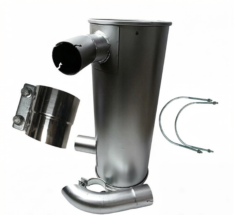 Muffler 125-2945 with Clamp and 2Pcs U-Bolt for Caterpillar CAT Engine 3066 Excavator 320 320L 320B 320BL 320BU 320BN 320N 322BL 320BLU