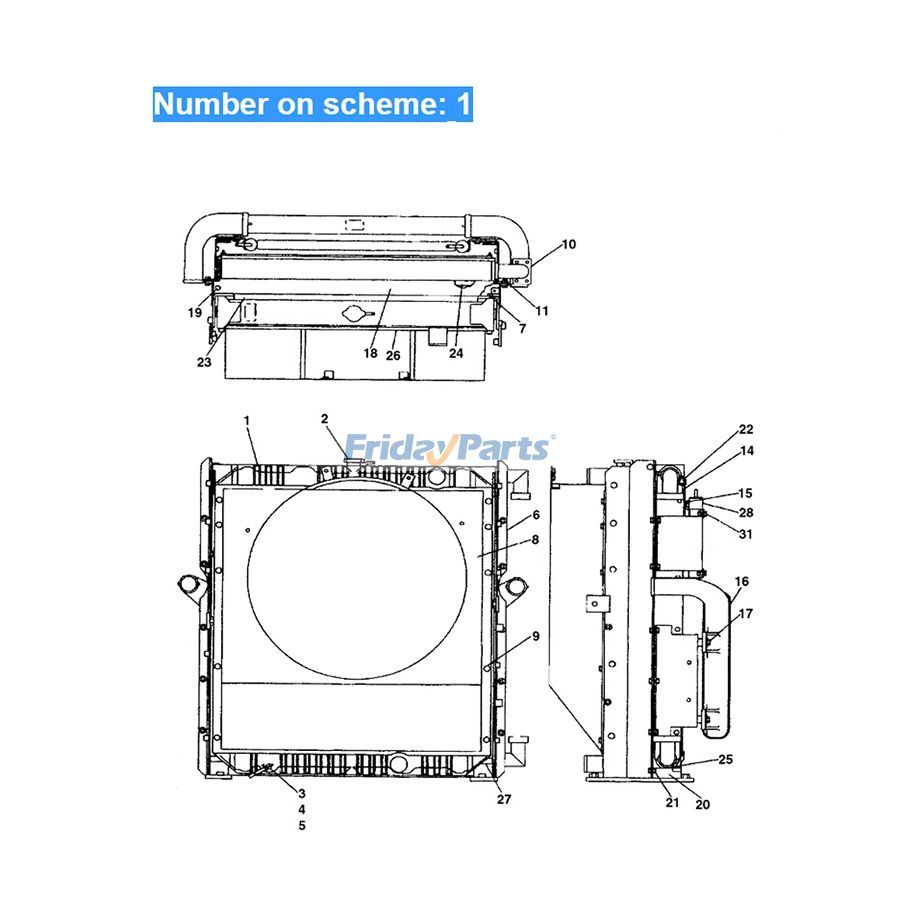 For Case Excavator CX290 Water Tank Radiator Core ASS'Y LN00087