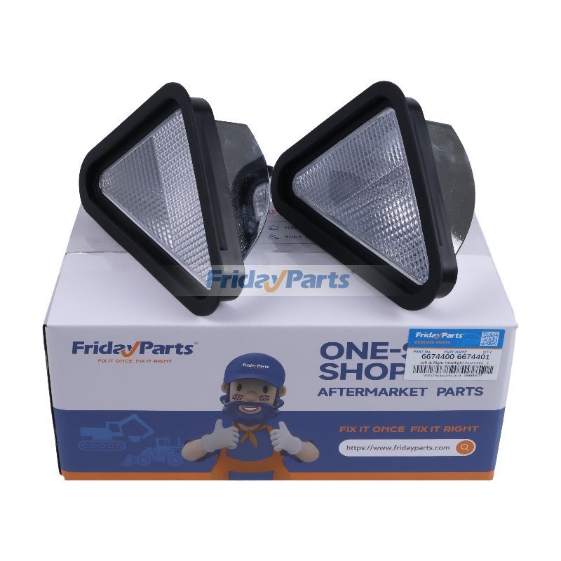 Headlight Kit Lamp Lens Light 6674400 6674401 6718042 6718043 for Bobcat Loader S175 S185 S205 S220 S250 S300 751 753 763 773 863 873 T110 T140 T180 T250 T300 T320