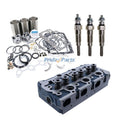 Overhaul Rebuild Kit & Complete Cylinder Head With Valves and Springs & Glow Plugs for Kubota Engine D750 D750B D750-B