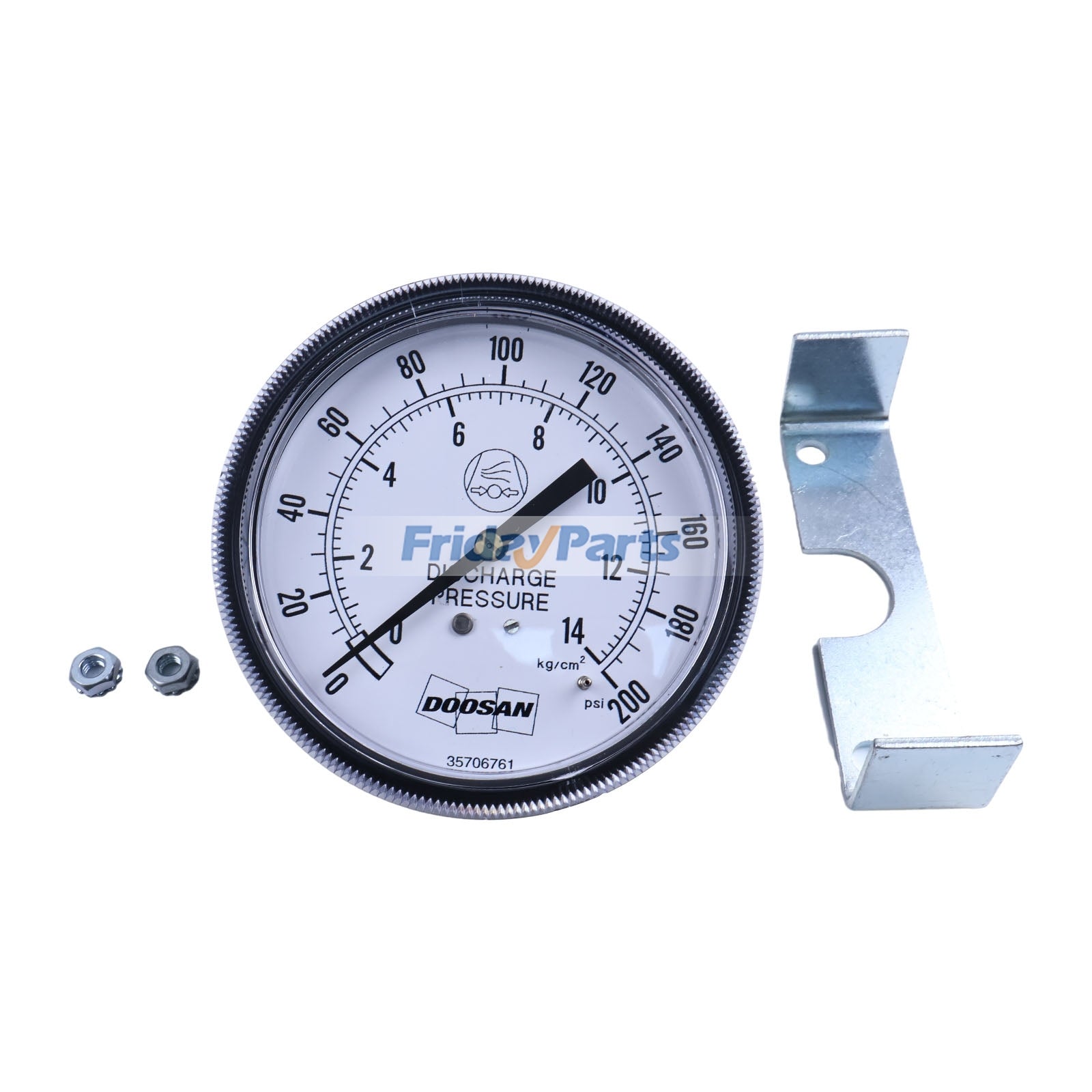 200 PSI Max Discharge Pressure Gauge 35706761 for Doosan Bobcat Air Compressor P130 P150 P160 P175 T2 T4F XP175