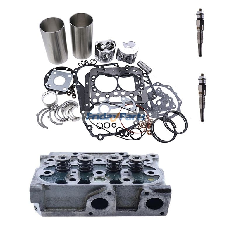 Standard Overhaul Rebuild Kit & Complete Cylinder Head & Glow Plug 25-15330-00 for Carrier Transicold Supra922 Supra944 Supra950 Generator Genesis R90