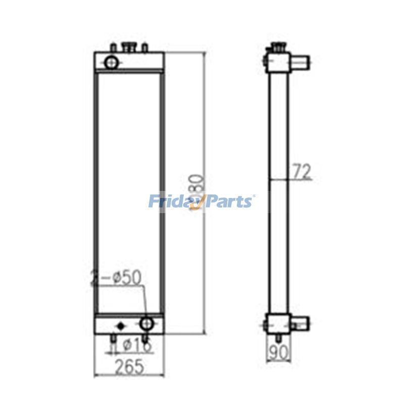 Water Radiator Core for CASE CX145 Crawler Excavator