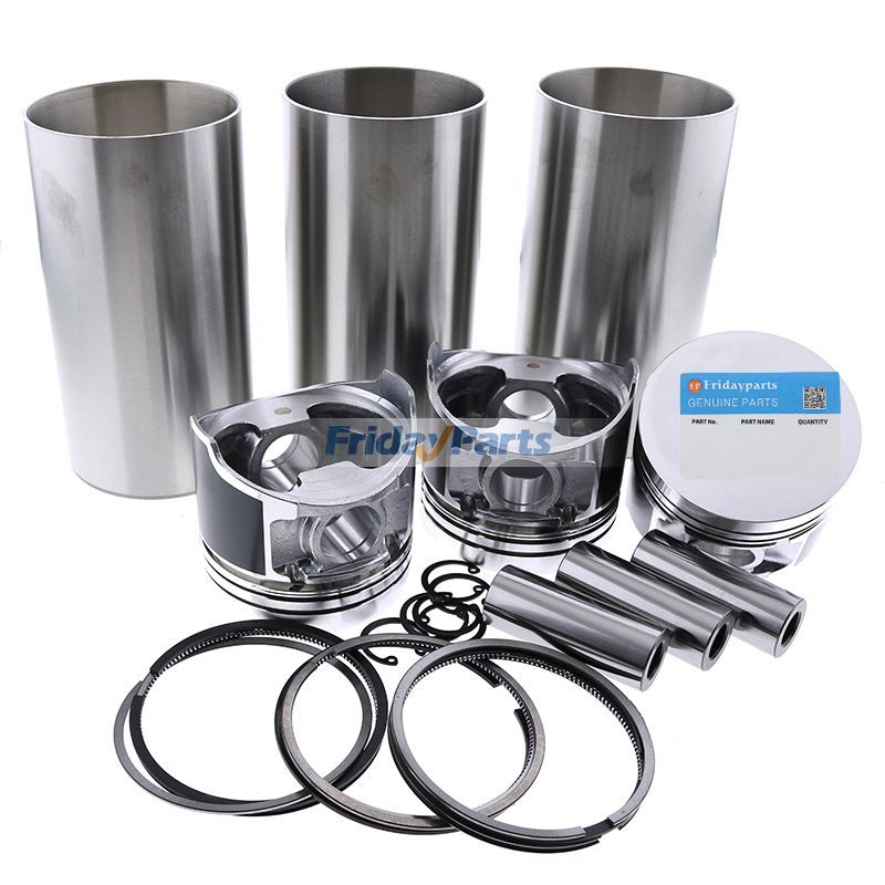 Four Matching Cylinder Liner Kit for Yanmar 3TNE88 Komatsu 3D88 Engine