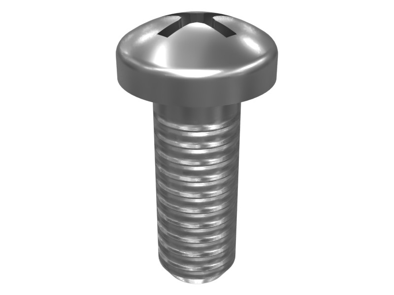 095-0742 M6-1 x 16 mm Round Flat Head Phillips Screw