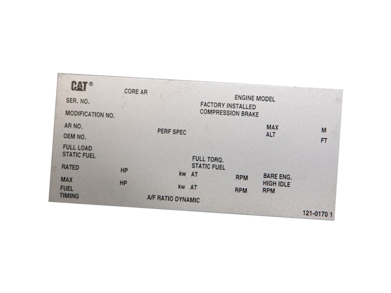 121-0170 Information Plate