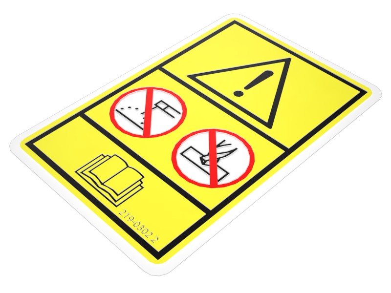 219-0302 Warning Film Label