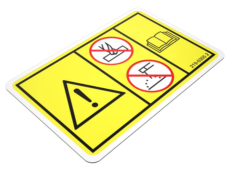 219-0305 Warning Film Label