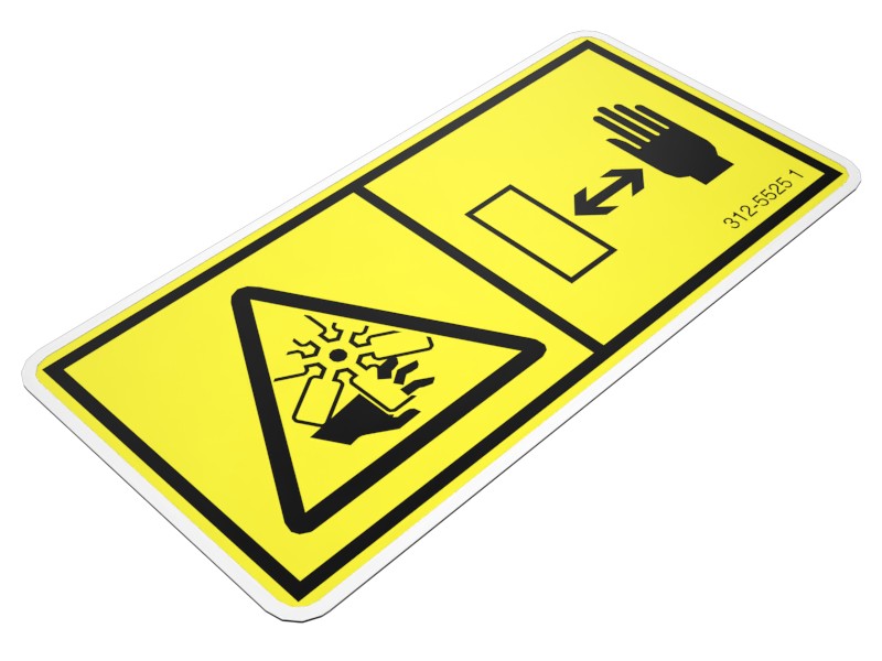 312-5525 Hand Cutting Hazard Warning Film