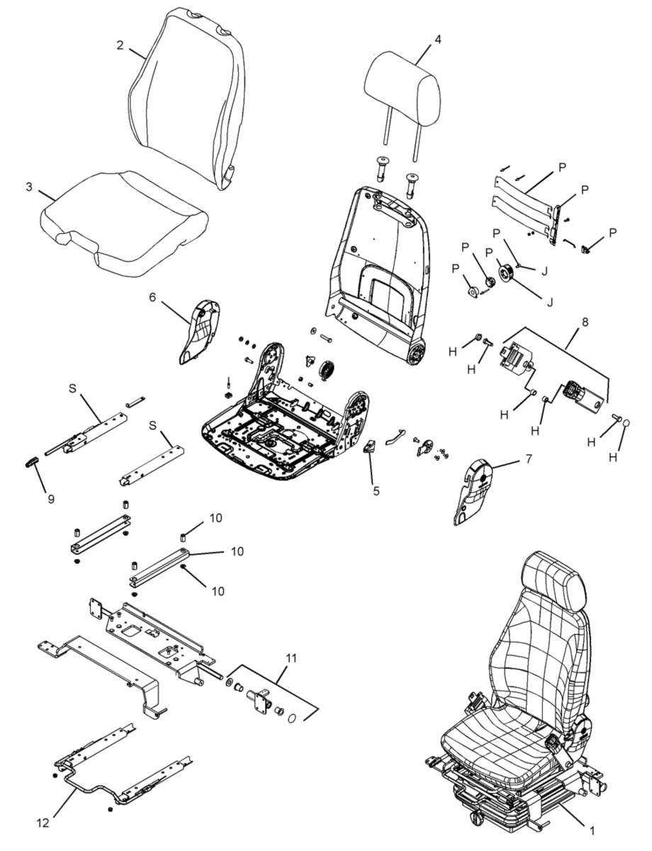 356-1637 Seat Suspension Assembly