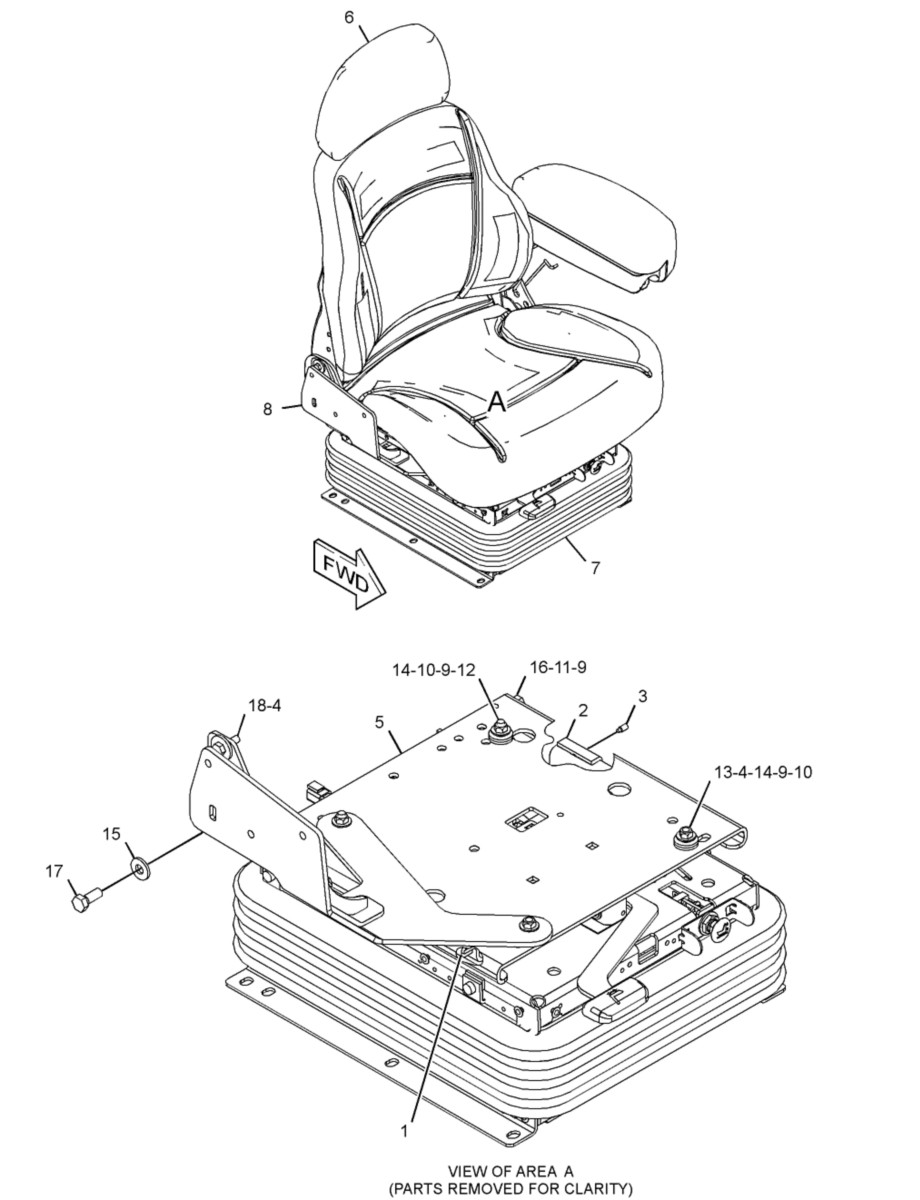 373-3436 Seat Suspension Assembly