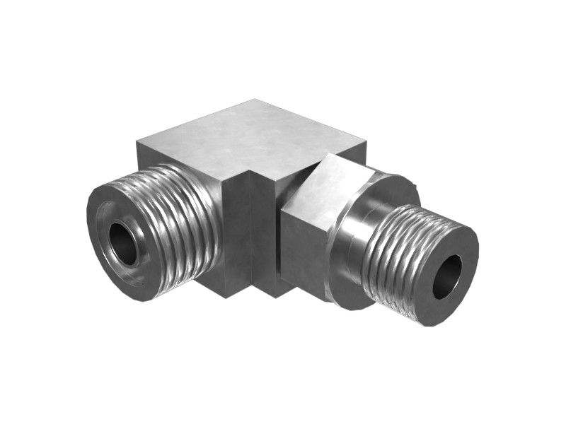 6V-8724 9/16-18 X 11/16-16 Thread 90 Degree Elbow Adapter