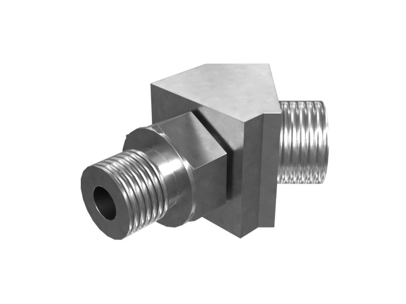 6V-9001 9/16-18 X 11/16-16 Thread 45 Degree Elbow Adapter