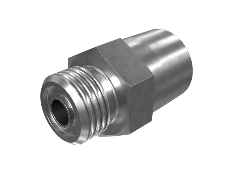 8C-6870 11/16-16 X 1/2-14 NPTF Hex Head Straight Adapter