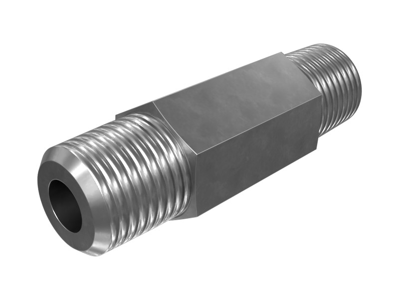 8C-7575 1/8-27 NPTF Hex Head Straight Thread Fitting Adapter