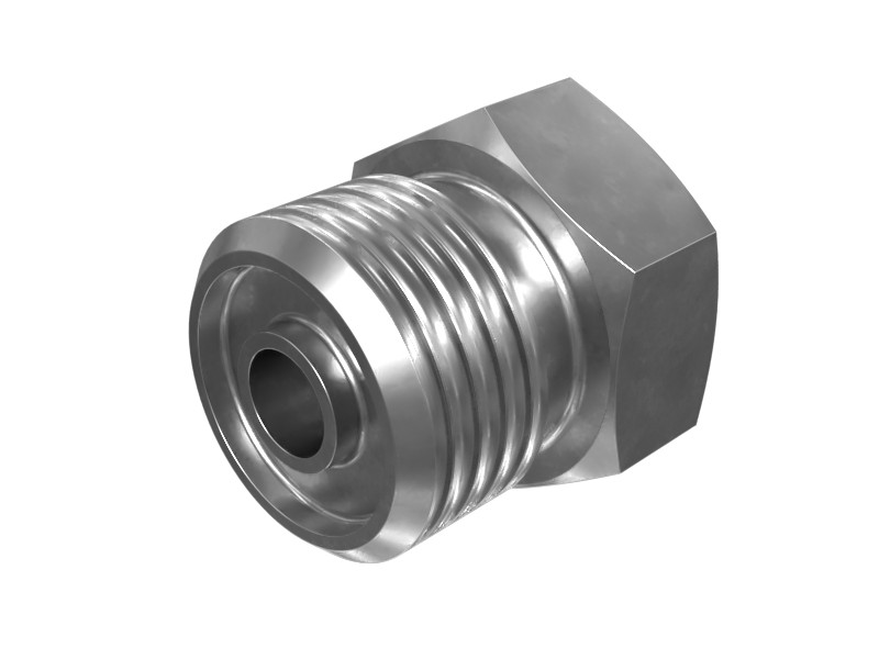 8T-4128 9/16-18 X 1/8-27 NPTF Hex Head Straight Adapter