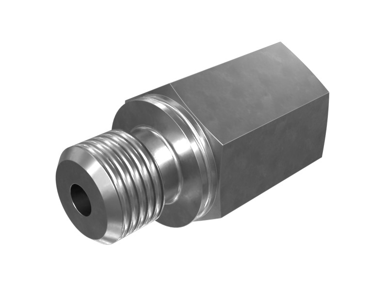 8T-7860 M12X1.5 X 7/16-20 Hex Head Straight O-Ring Adapter